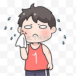 胃疼的表情包擦汗