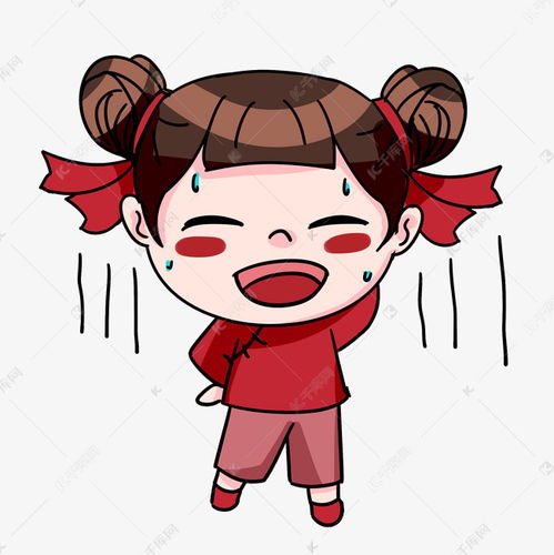 小女孩尴尬笑表情包素材图片免费下载千库网