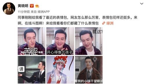  黄晓明分享自己的表情包喊话网友在线斗图画风搞笑