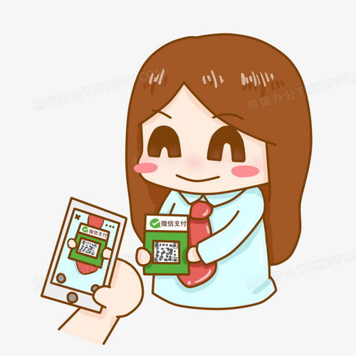  卡通女生扫码收款表情包png图片素材下载表情png熊猫办公