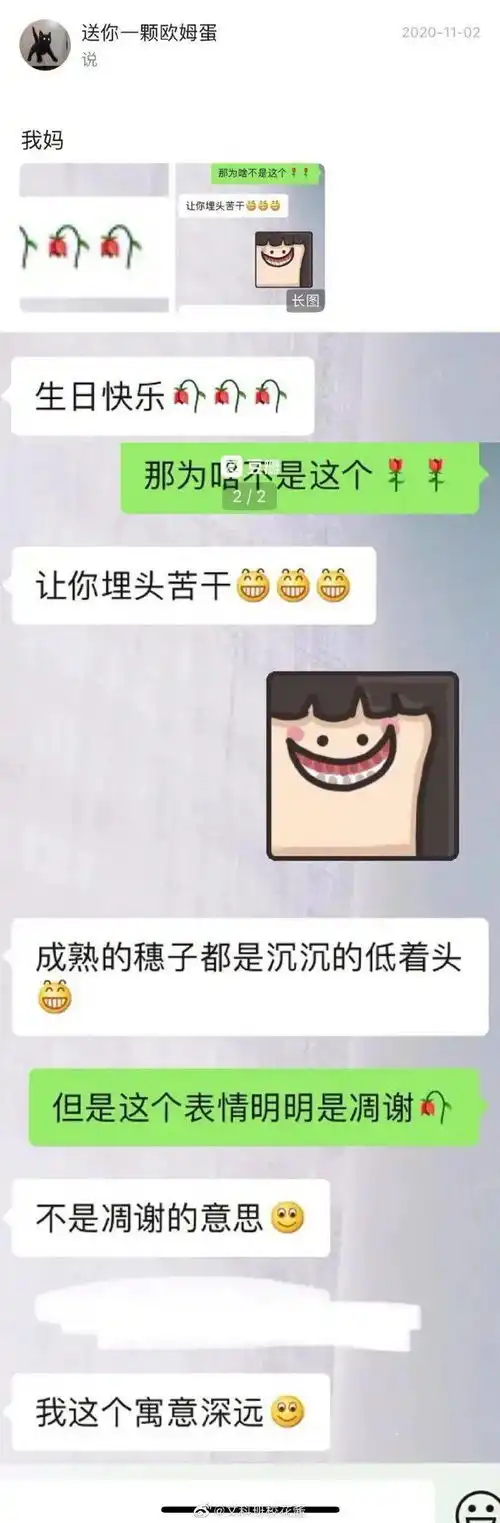 一方长辈对表情包的误会 一方长辈对表情包的误会