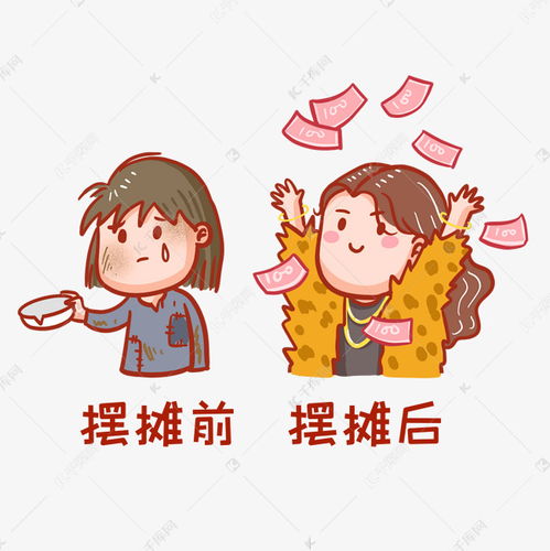  摆摊前后对比表情包素材图片免费下载千库网