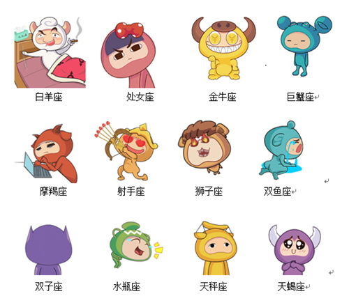  星座萌萌哒2发布专属表情包07073手机游戏