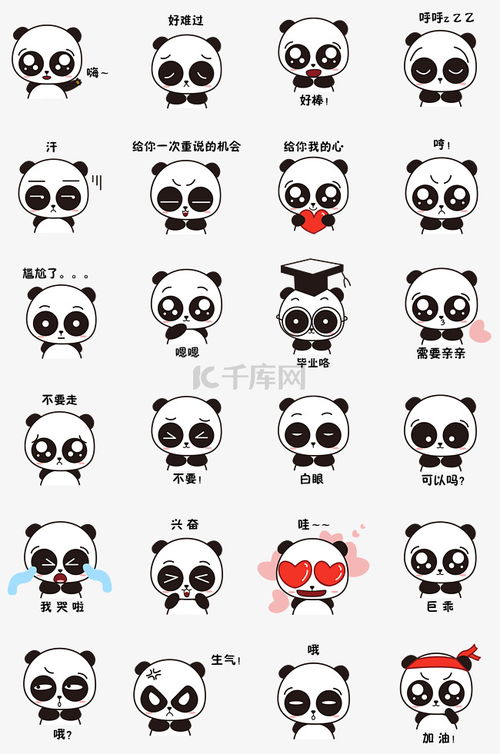  萌萌大熊猫主题表情包素材图片免费下载千库网