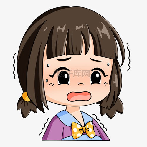  紧张慌张表情包小女孩紧张素材图片免费下载千库网
