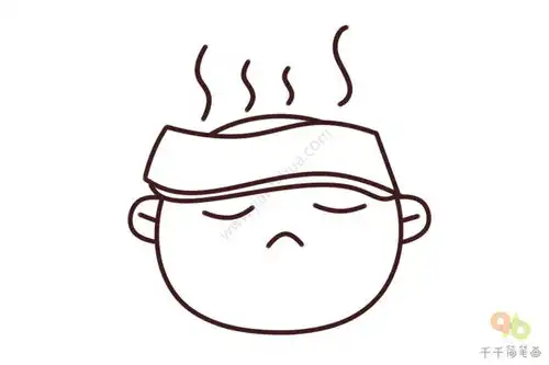  人物表情包简笔画发烧了好难受