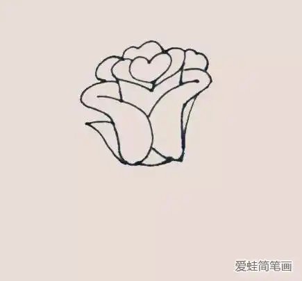  玫瑰花简笔画