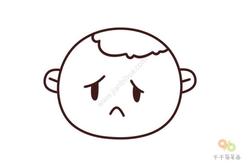  人物表情包委屈的小男孩简笔画