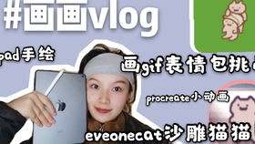  画画vlog挑战用ipad画一个沙雕猫动图表情包