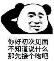  熊猫头表情包你好,初次见面