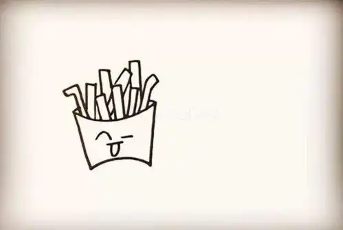  简笔画可乐薯条