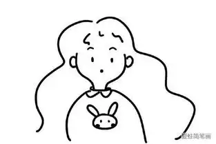  简笔画美女小头像