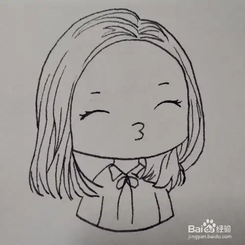 怎么画一个嘟嘟嘴亲亲的小女孩表情卡通简笔画 怎么画一个嘟嘟嘴亲亲的小女孩表情卡通简笔画