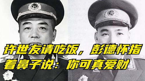  许世友请彭德怀吃饭,彭德怀指着鼻子说你可真爱财