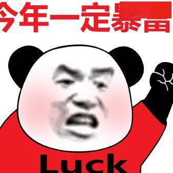  熊猫头表情包i我今年一定要暴富