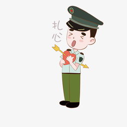  国庆节军人表情包扎心插画图片素材其他格式下载卡通手绘边框大全
