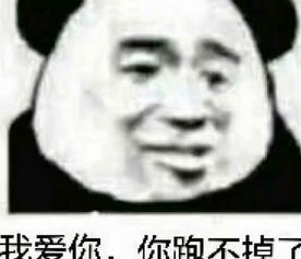  熊猫头又怂又表白表情我爱你,所以你别想跑了