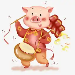 手绘猪年敲锣打鼓贺大年蜡笔猪png图片素材其他格式下载动漫人物大全 手绘猪年敲锣打鼓贺大年蜡笔猪png图片素材其他格式下载动漫人物大全