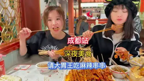  成都遍地是美食深夜请大胃王吃麻辣火锅串串又被辣哭啦