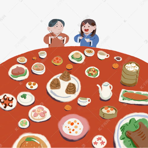  表情春节除夕大餐元宵年俗过年png猪年美食素材图片免费下载千库网表情