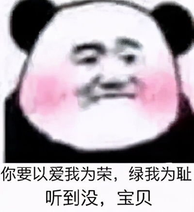  熊猫头表情包小哥哥,听到没,你要以爱我为荣,绿我为耻,
