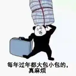  大包小包回家过年的表情包我先回家过年了,过完年回来再继续装x