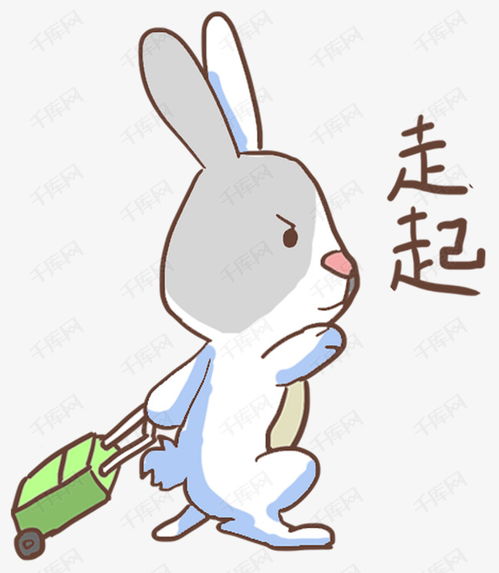  表情走起灰兔子插画素材图片免费下载高清psd千库网图片编号10841348